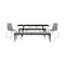 Armen Living Koala Shasta and Camino 5 Piece Outdoor Dining Set in Dark Eucalyptus Wood with Gray Rope 840254333833 - alternate 1